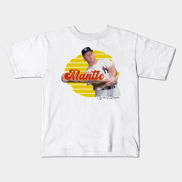 Mickey Mantle Kids T-Shirt by Juantamad